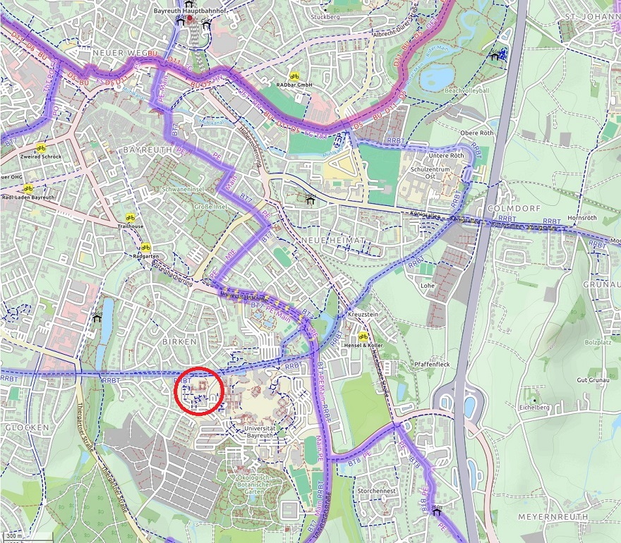 Radstreckenkarte Bayreuth